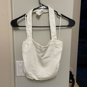Abercrombie white linen halter top
